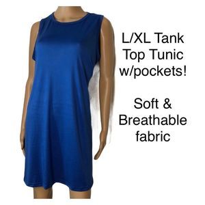 Lg/XL Tank Top Tunic Coverup Beautiful Blue